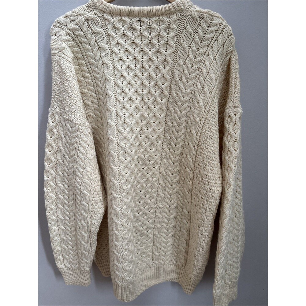 Vintage Irish Wool Handmade Fisherman Y2K 90s 80s Grannycore Sweater - Picture 5 of 5